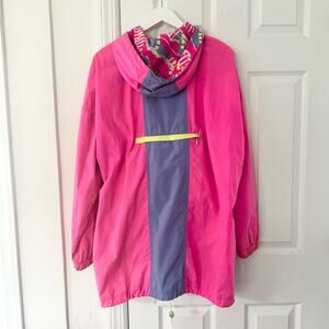 Nike Vintage 90s Hot Pink Purple Stripe Packable Fannypack Windbreaker Jacket L